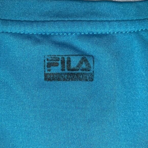 Fila Womens XS Blue V-Neck Activewear Shirt With Mesh Panels Polyester/Spandex B - Picture 3 of 7